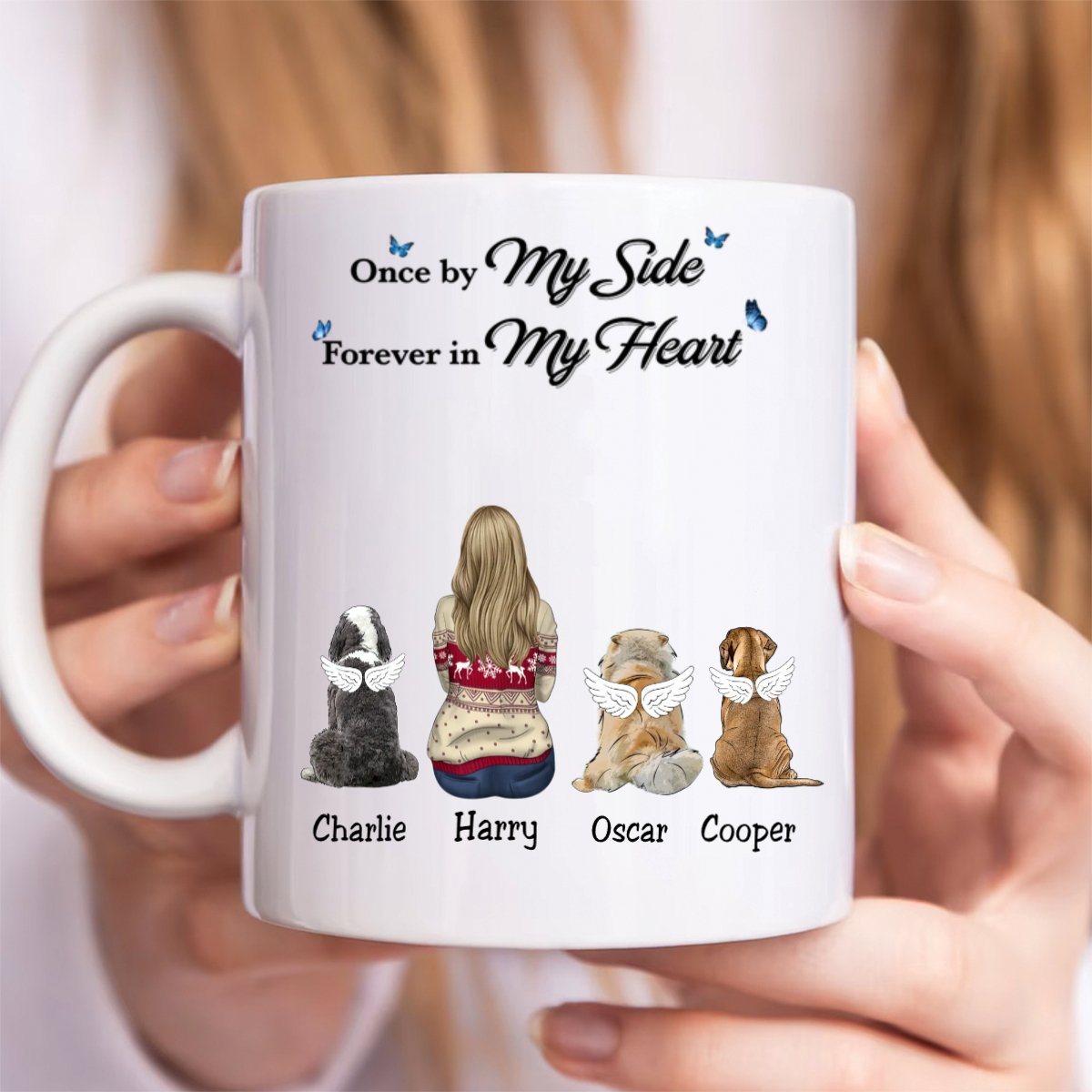 Dog Lovers - Once By My Side Forever In My Heart - Personalized Mug - Makezbright Gifts