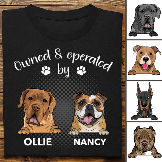 Dog Lovers - Operated By Dog - Personalized Unisex T - Shirt - Makezbright Gifts