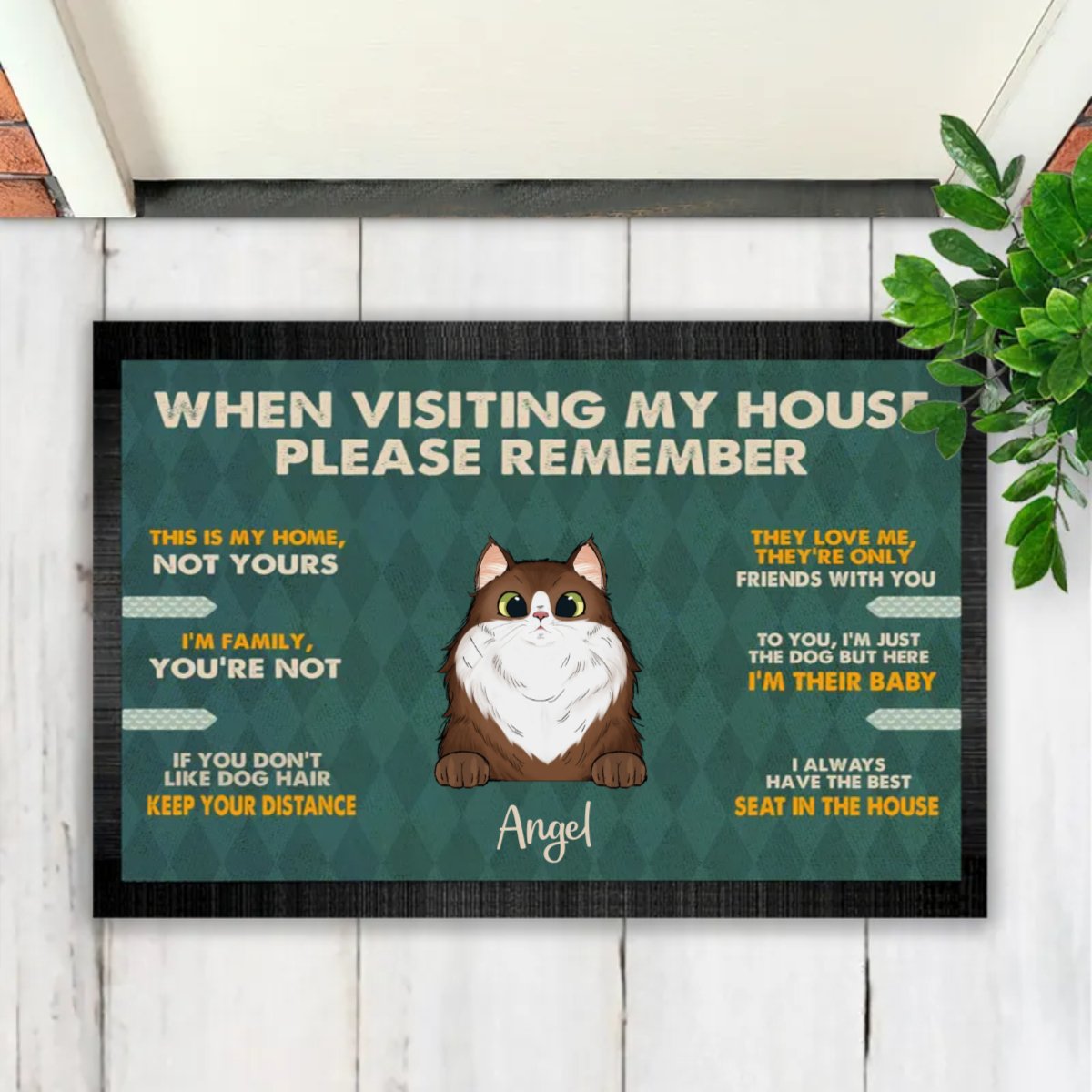 Dog Lovers - Remember When Visiting Our House - Personalized Doormat - Makezbright Gifts