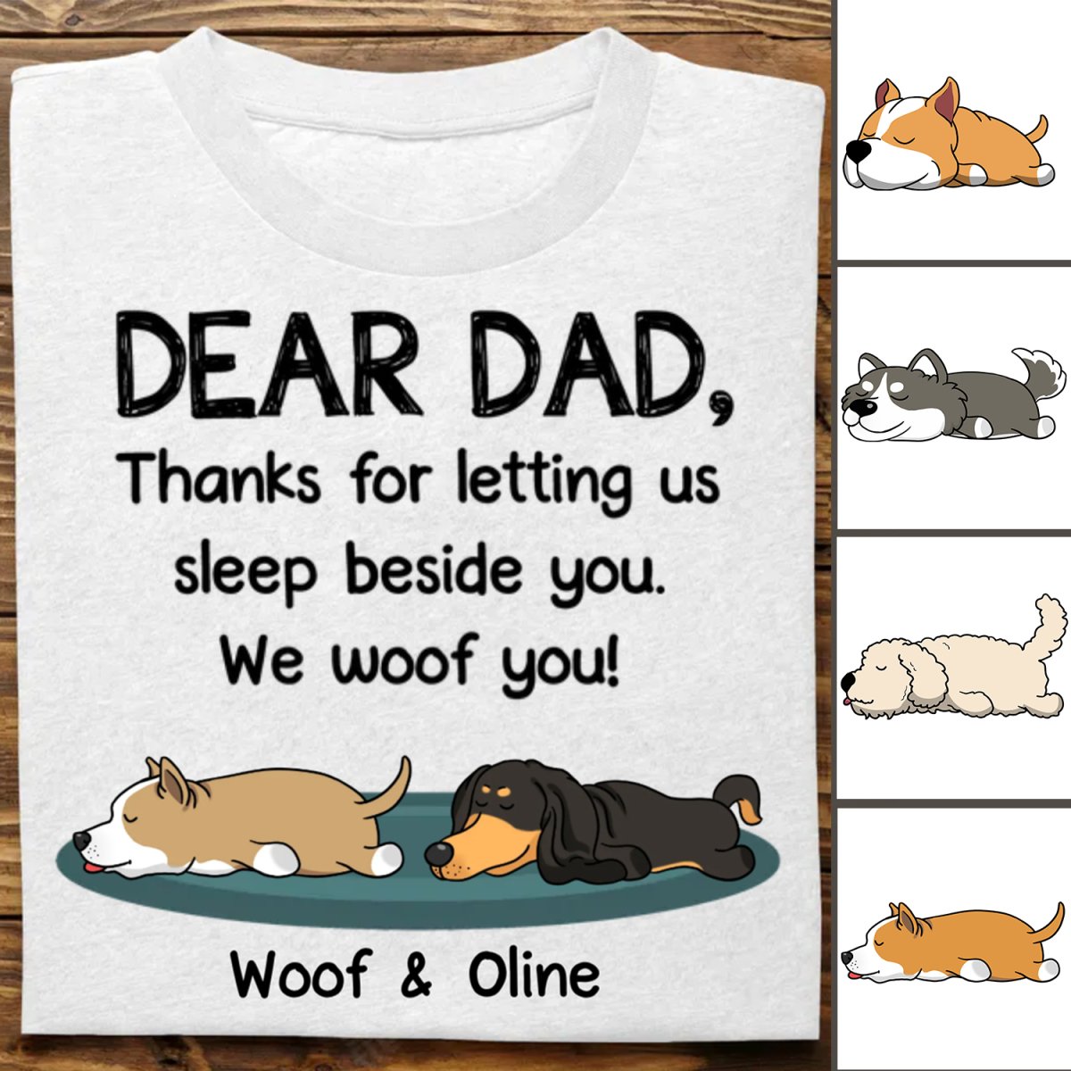 Discover Dog Lovers - Sleep Beside Dog - Personalized Unisex T-Shirt
