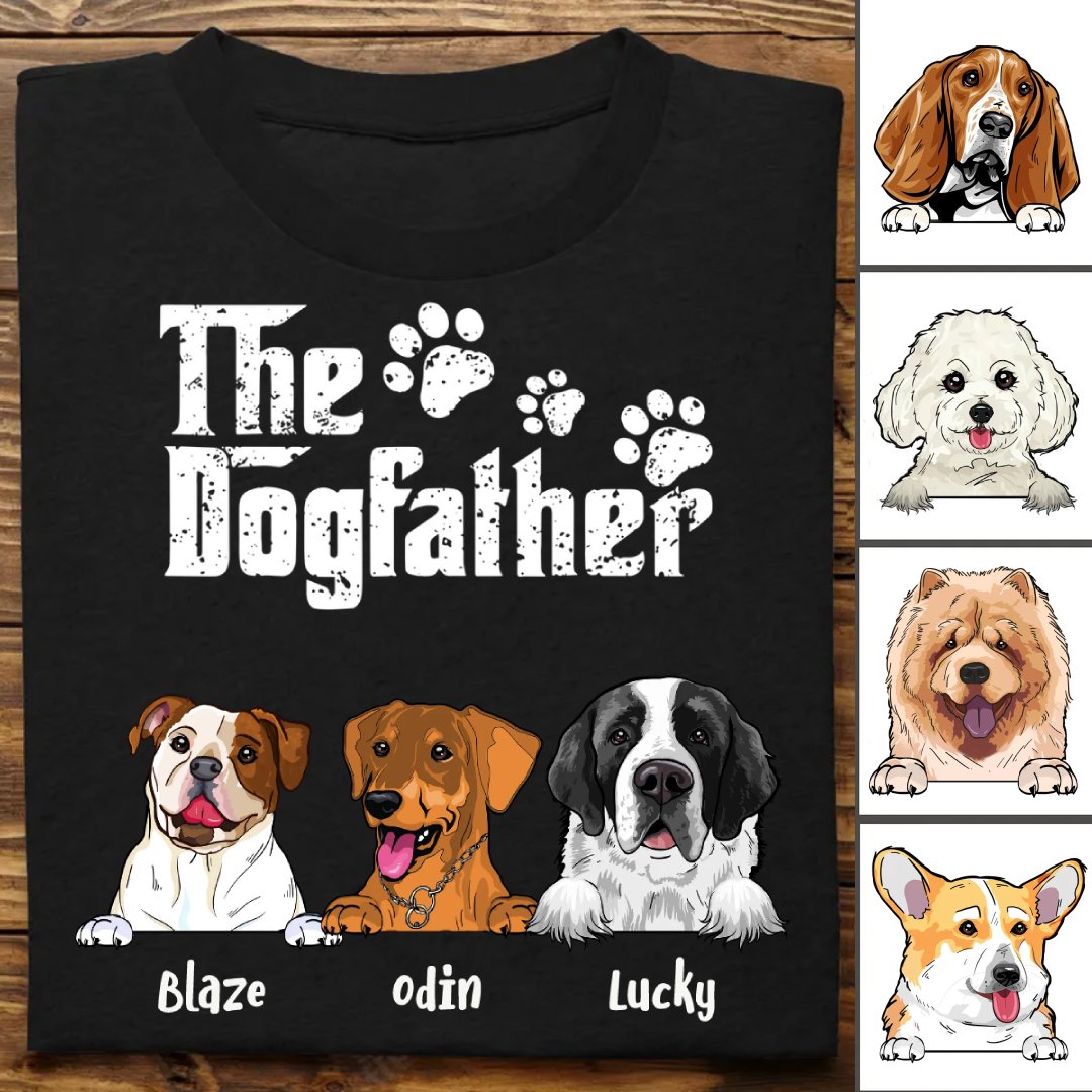 Dog Lovers - The Dog Father - Personalized Unisex T - shirt - Makezbright Gifts