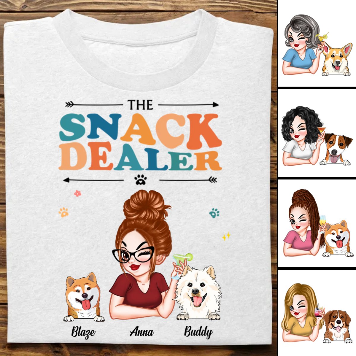 Dog Lovers - The Snack Dealer - Personalized Unisex T-Shirt