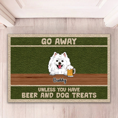 Dog Lovers - Unless You Have Beer And Dog Treats - Personalized Doormat - Makezbright Gifts