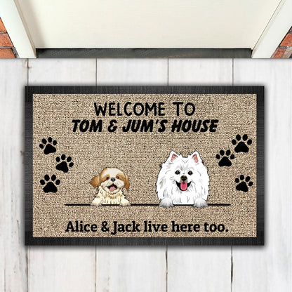 Dog Lovers - Welcome To Dog's House - Personalized Doormat - Makezbright Gifts