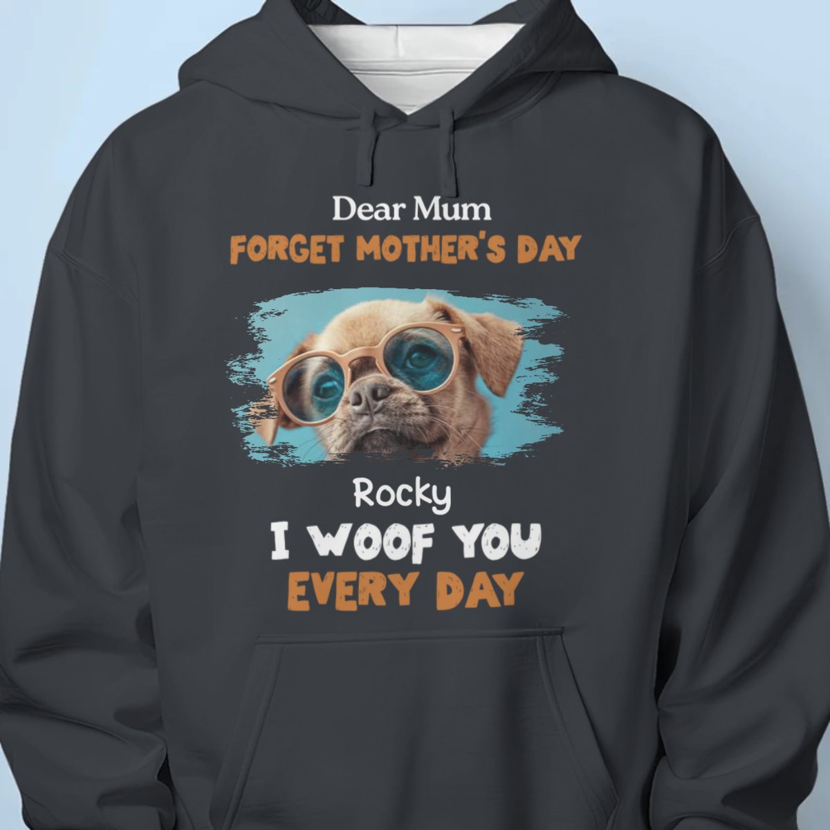 Dog Lovers - Woof You Every Day Lying Dog - Personalized Unisex T - shirt, Hoodie, Sweatshirt - Makezbright Gifts