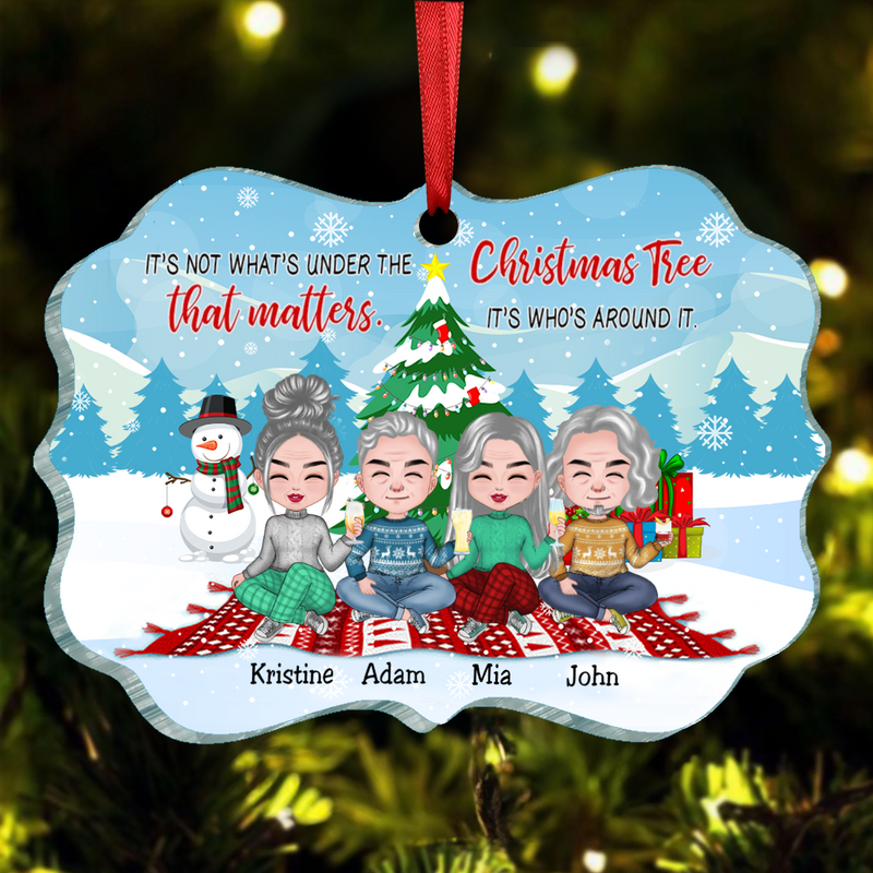 Friends - Best Friends Around The Christmas Tree - Personalized Acrylic Ornament