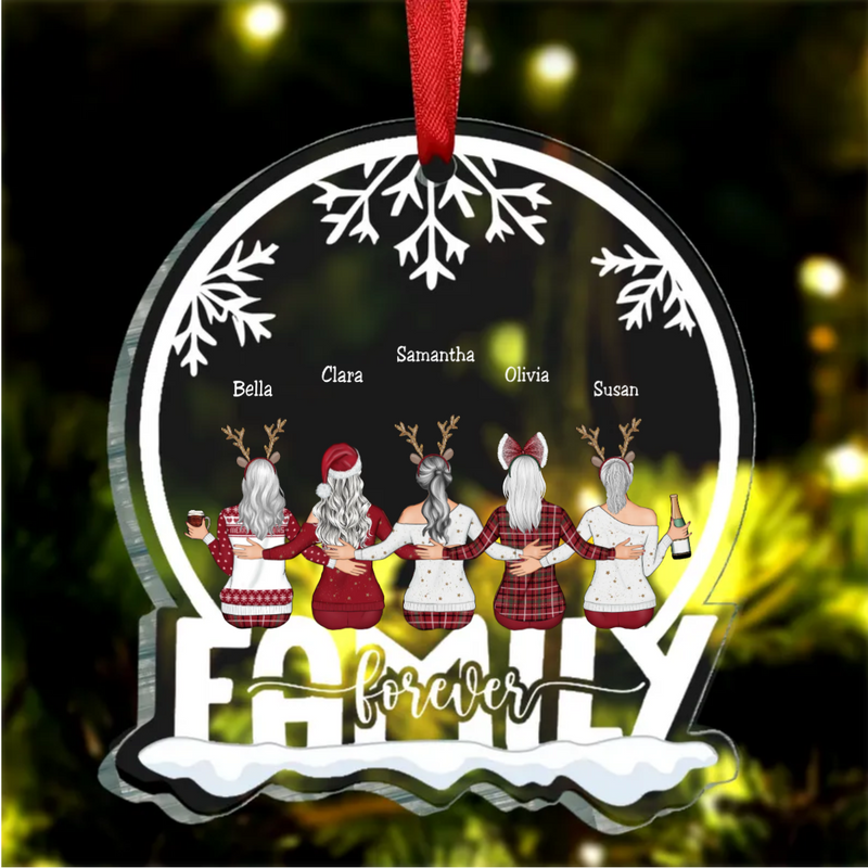 Family - We Are Family Forever - Personalized Christmas Transparent Ornament  (TT)