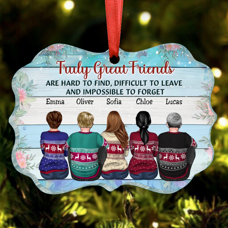 Best Friends - Truly Great Friends Are Hard To Find - Personalized Christmas Ornament TC
