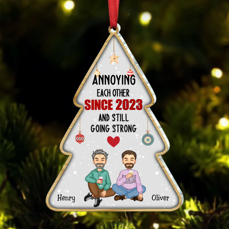 Couple - Annoying Each Other & Still Going Strong - Personalized Transparent Ornament TC
