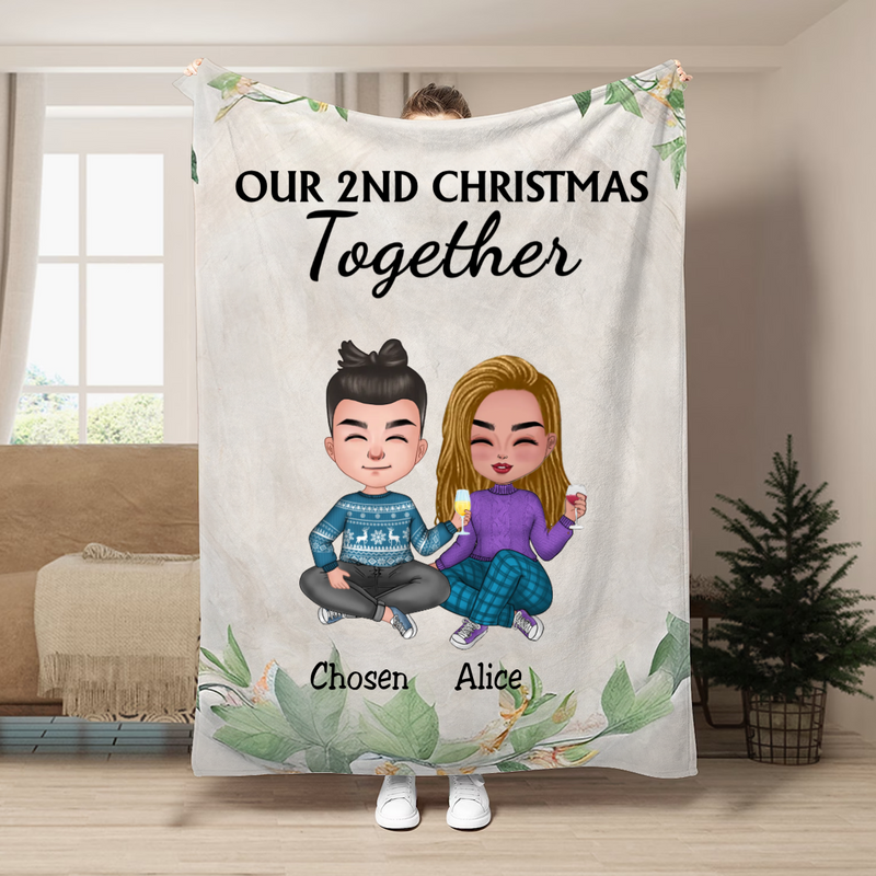 Couple - Our First Christmas Together - Personalized Blanket