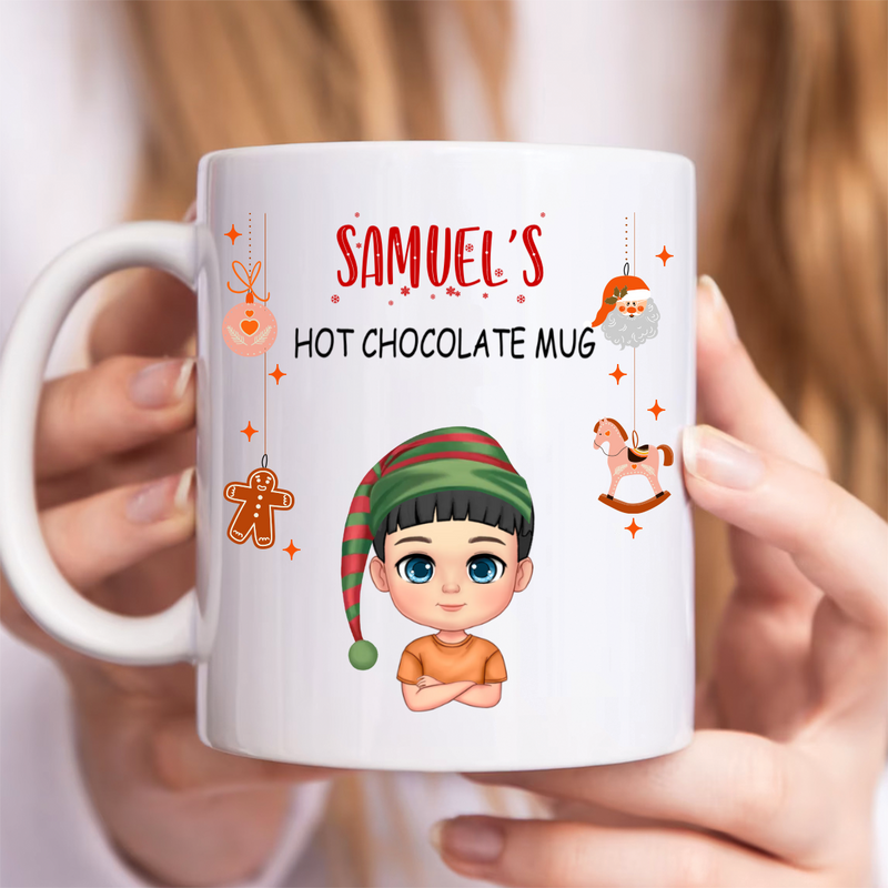 Kids - Hot Chocolate Christmas Mug - Personalized Mug