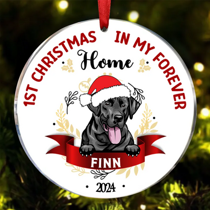 My First Christmas - Gift For Dog Owners - Personalized Custom Circle Acrylic Ornament