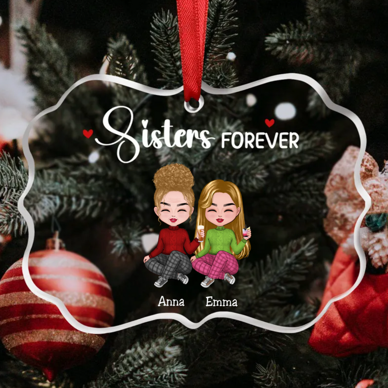 Sisters - Sisters Forever - Personalized Transparent Ornament (TB)