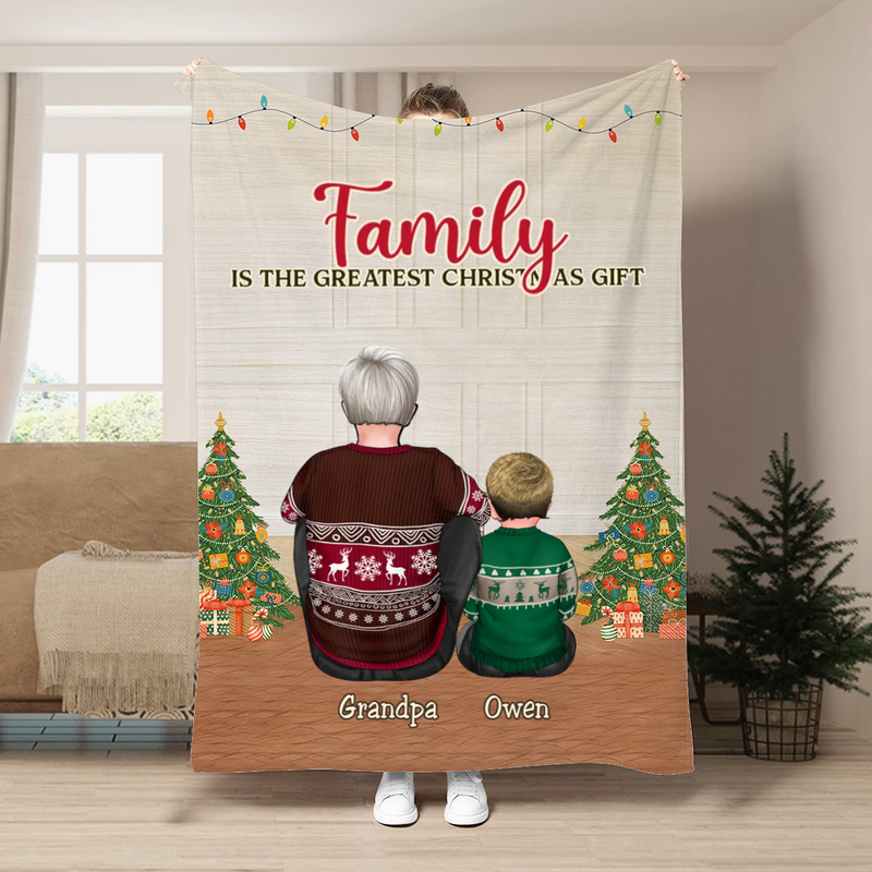 Family - Family Is The Greatest Christmas Gift - Personalized Blanket (II)