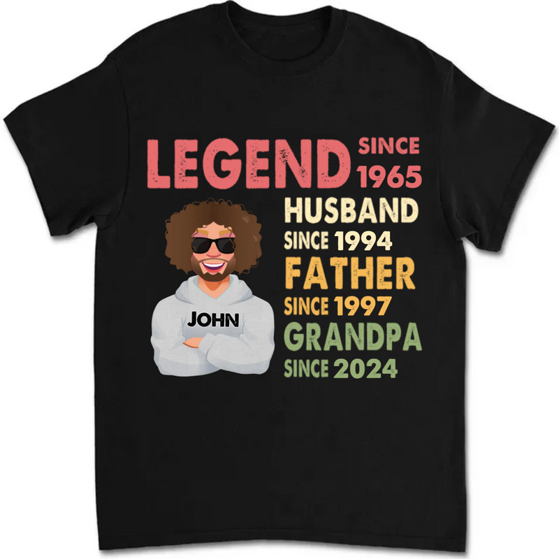 Father - Legend Husband Daddy Grandpa Custom Title - Personalized T-shirt
