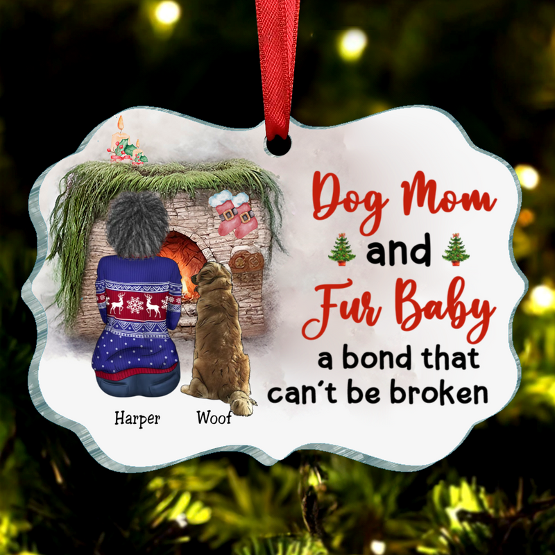 Dog Lovers - Dog Mom & Fur Baby - Personalized Acrylic Ornament