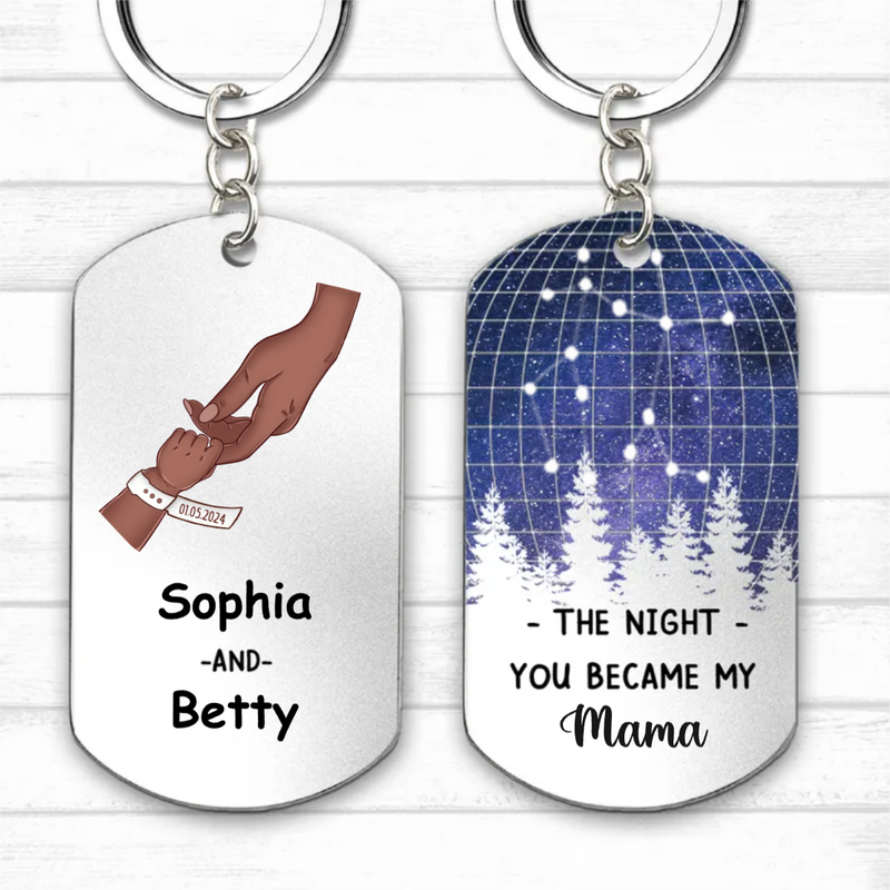 Mother - Star Map The Night You Became My Mommy - Personalized Keychain (HJ)
