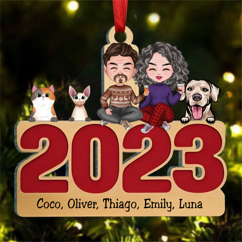 Pet Lovers -  Happy Howlidays With All Our Love - Personalized Transparent Ornament (LH)