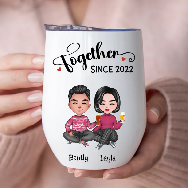 Couple - Together Since - Personalized Wine Tumbler