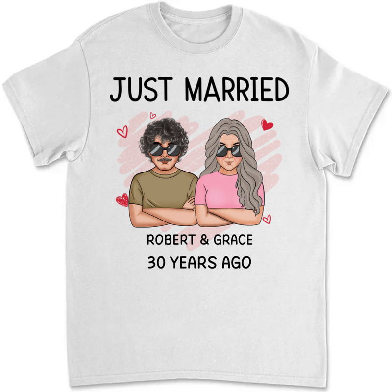 Couple - Just Married - Personalized T-Shirt (TB)
