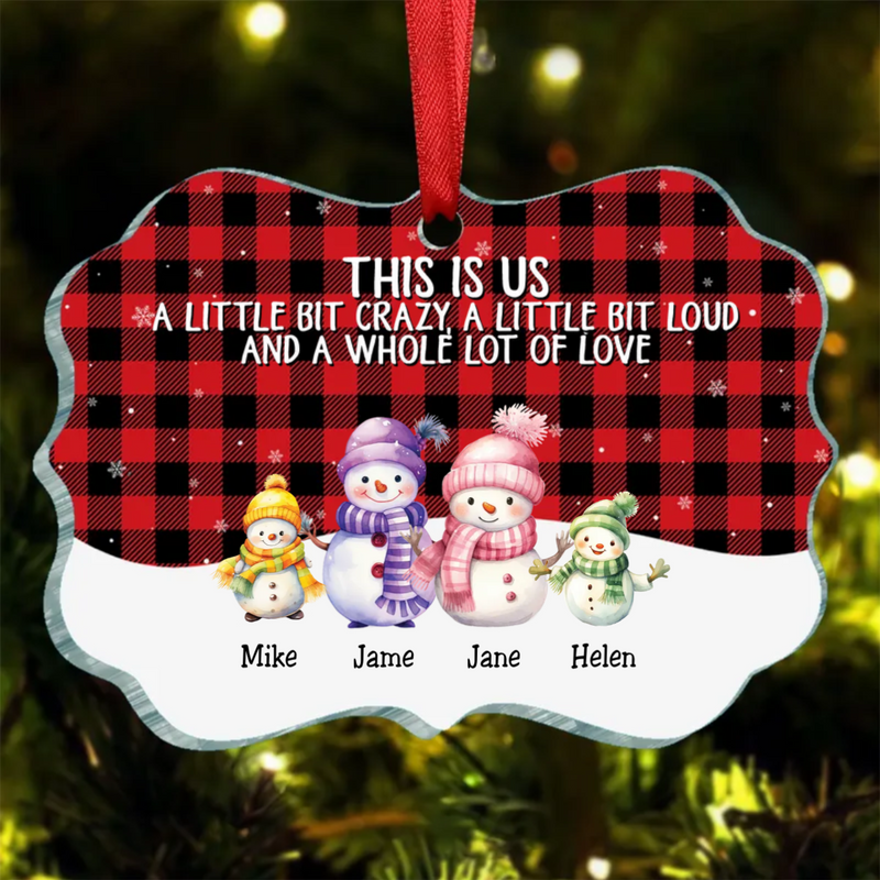 Family - This Is Us A Whole Lot Of Love Snowman Family - Personalized Ornament