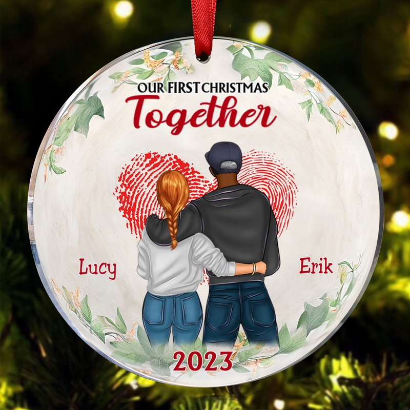 Couple - Our First Christmas Together - Personalized Circle Ornament (NM)