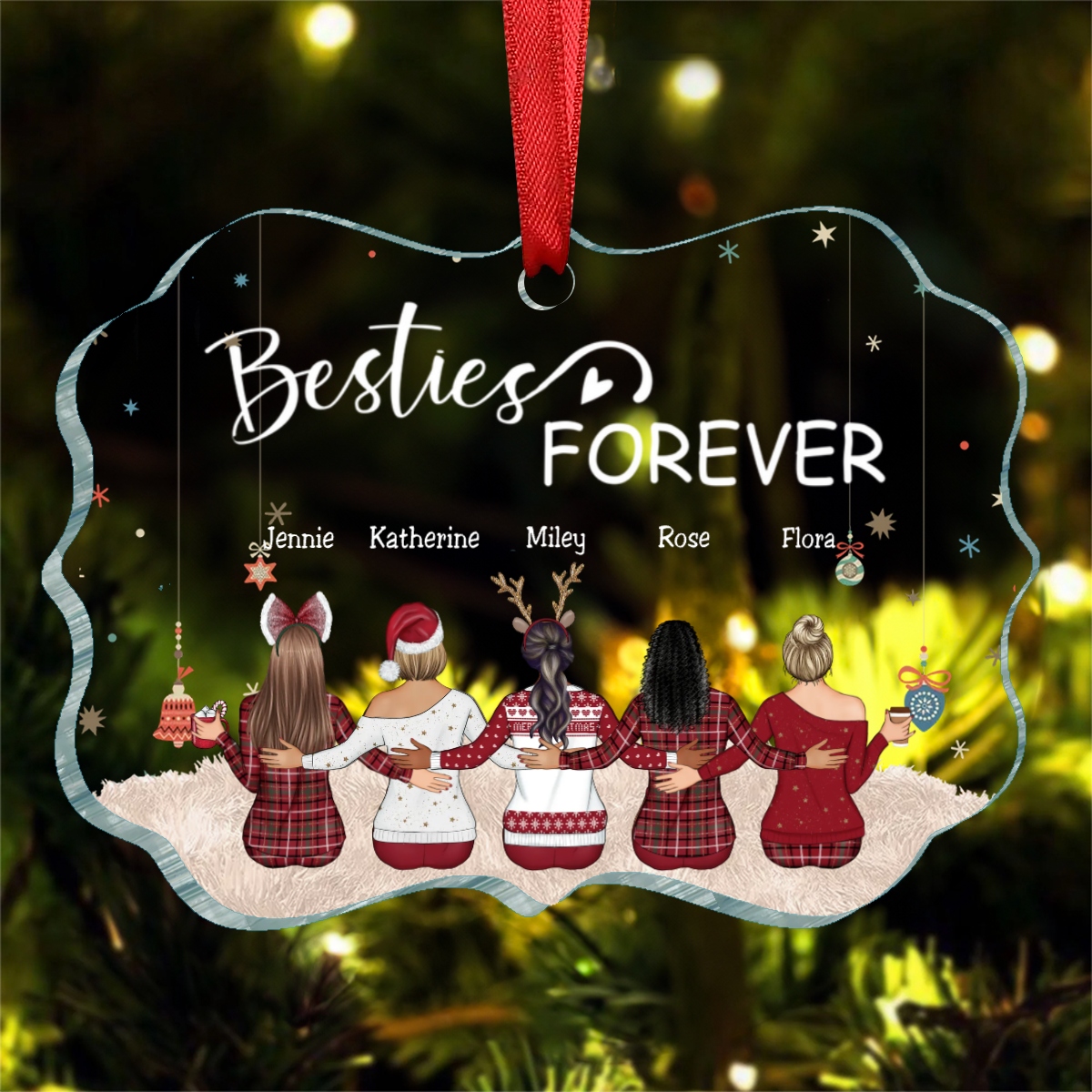 Bestie - Besties Forever – Personalized Acrylic Ornament (LH)