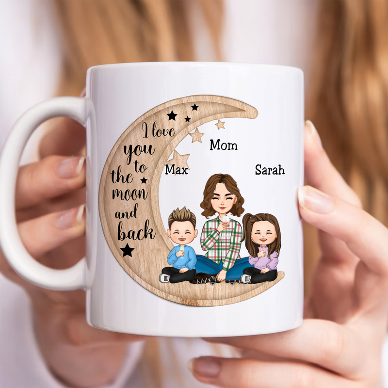 Mother - I Love You To The Moon And Back - Personalized Mug (I)
