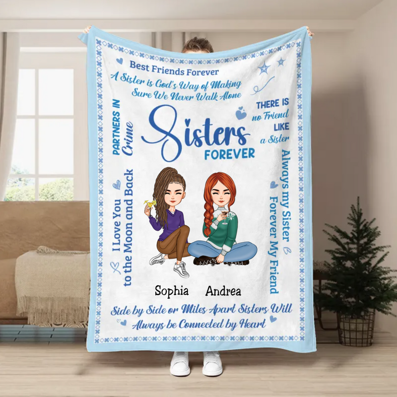 Sisters - Sisters Forever - Personalized Blanket (NM)