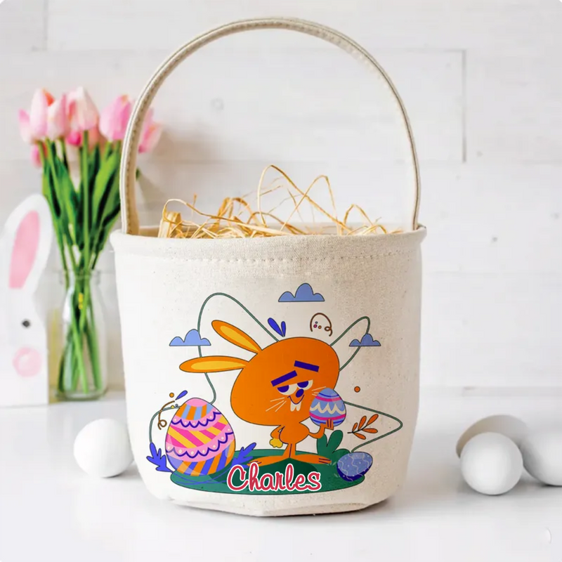 Family - Happy Easter Day - Personalized Easter Basket (HJ)