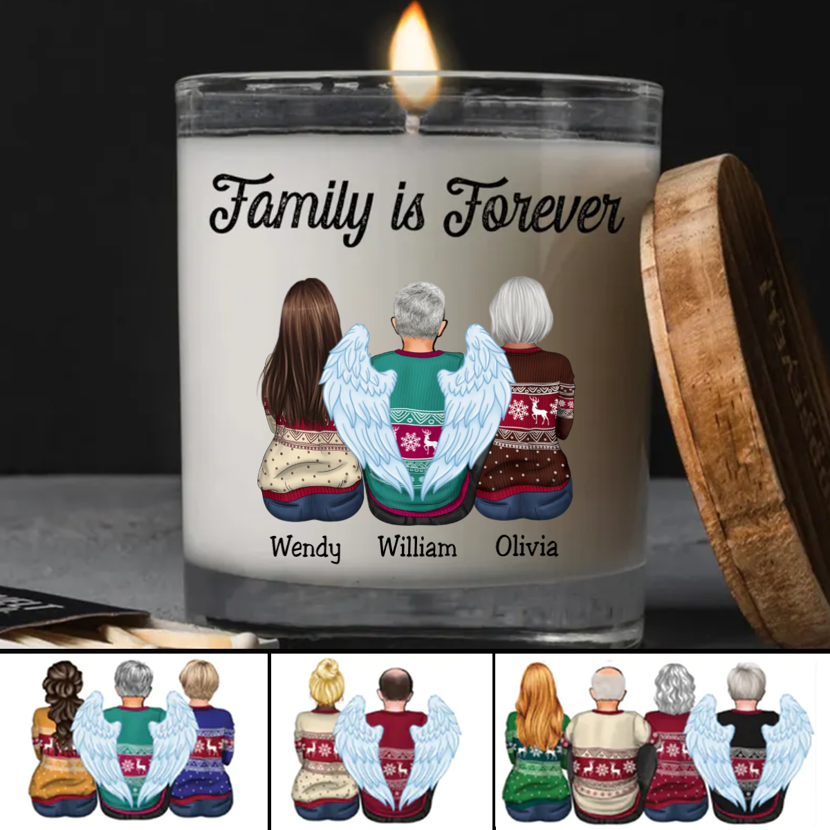 Discover Family - Family Is Forever - Personalized Glass Candle
