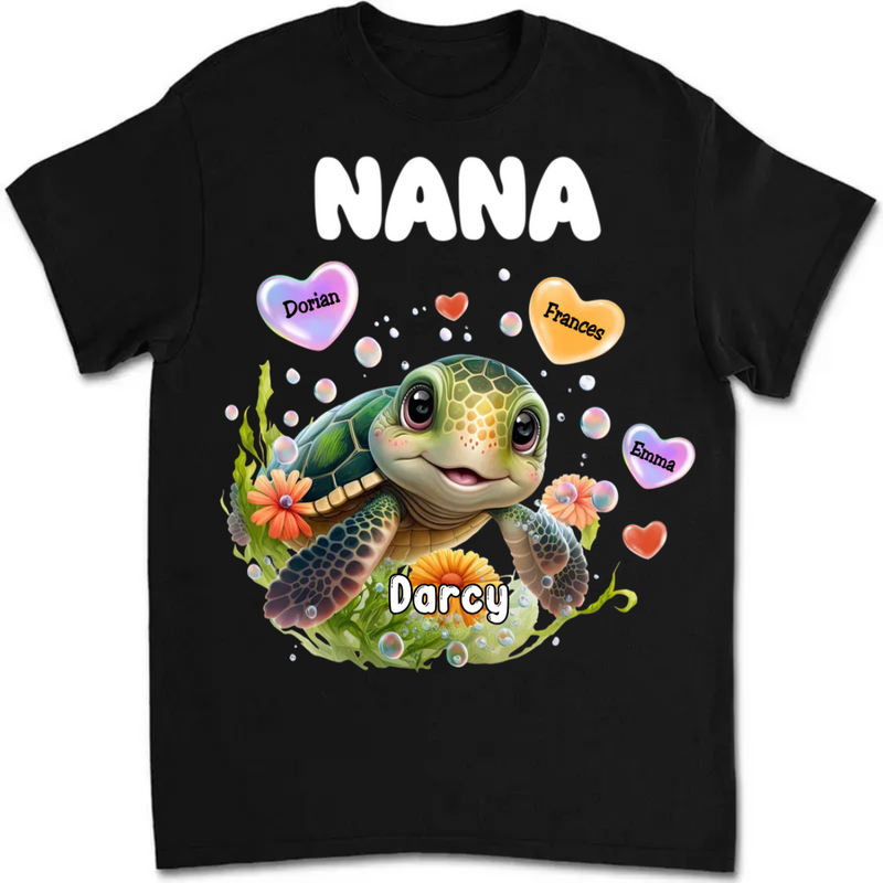 Family - Personalized Turtle Colorful Art Nana Shirt - Personalized T-Shirt