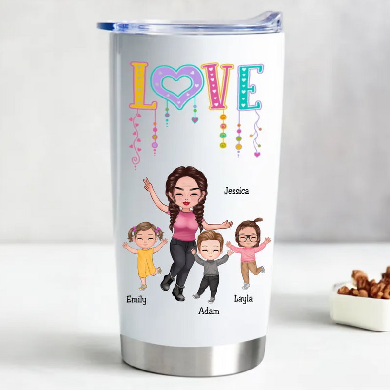 20oz Customized Family Love Stainless Steel Tumbler - Insulated Drinkware
