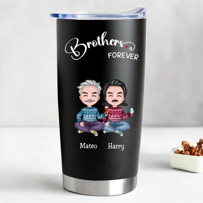 20oz Brothers Forever - Personalized Tumbler (BL)