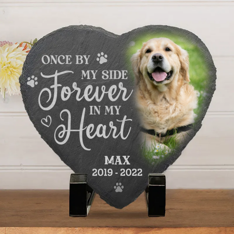 Dog Lovers - Once By My Side Forever In My Heart - Personalized Memorial Stone