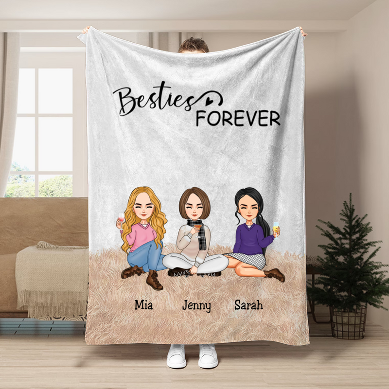 Besties - Besties Forever - Personalized Blanket (TT)