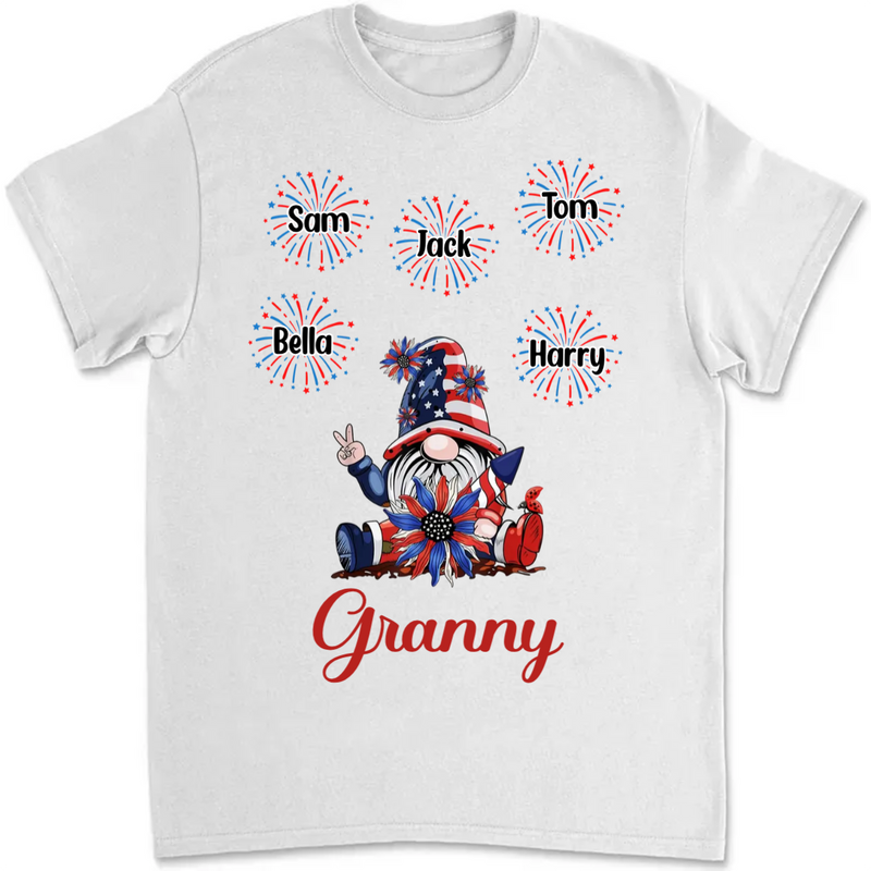 Grandkids - Grandma Dwarf Firecracker Grandkids - Personalized T-shirt