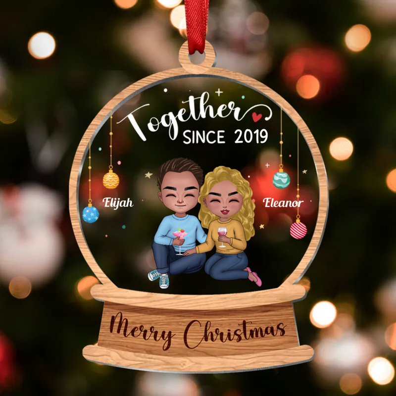 Couple - Together Since - Personalized Wood And Acrylic Ornament