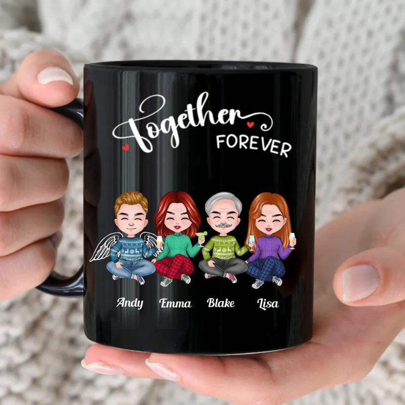 Friends - Together Forever - Personalized Black Mug