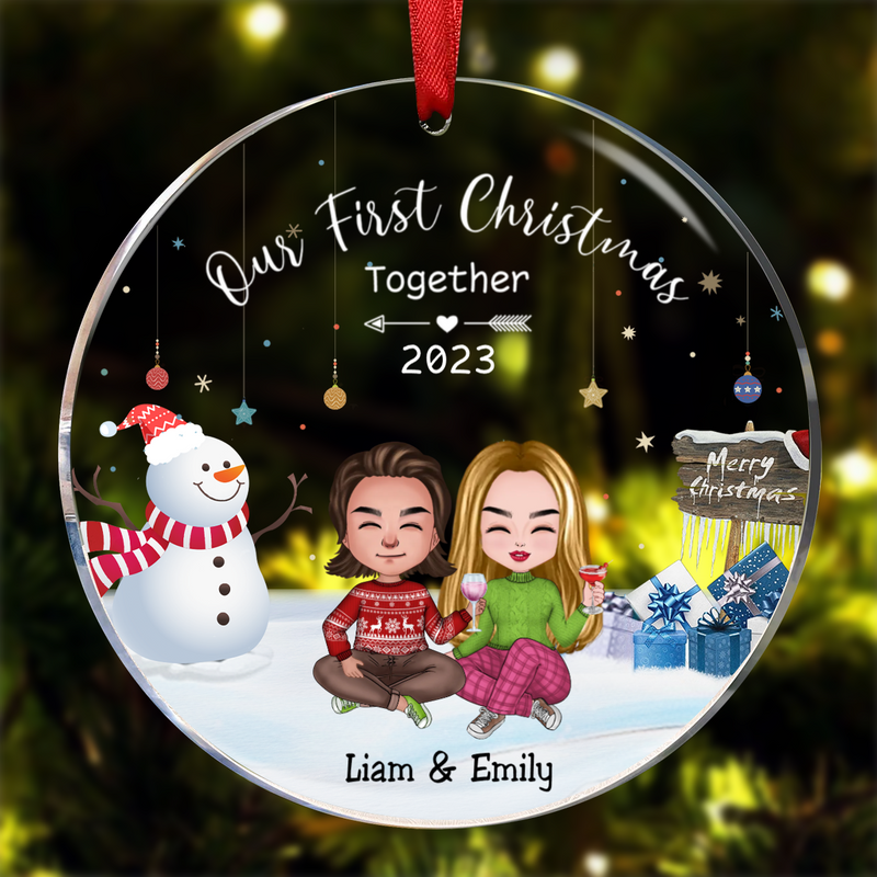Couple -Our First Christmas Together - Personalized Acrylic Ornament