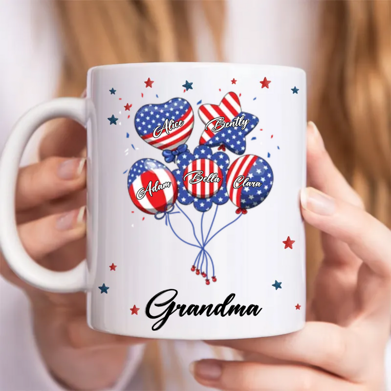 Grandma - Grandma Auntie Mom Little Balloon Kids - Personalized Mug