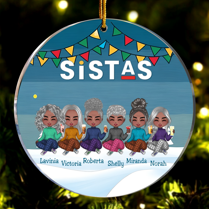 Sistas -  Sistas Soul Sisters - Personalized Circle Ornament (TT)