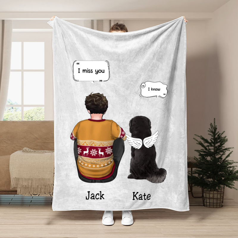 Dog Lovers - I Miss You Memorial Pet - Personalized Blanket