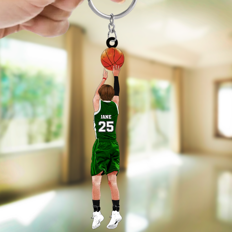 Basketball - Basketball Girl - Personalized Acrylic Keychain (LH)