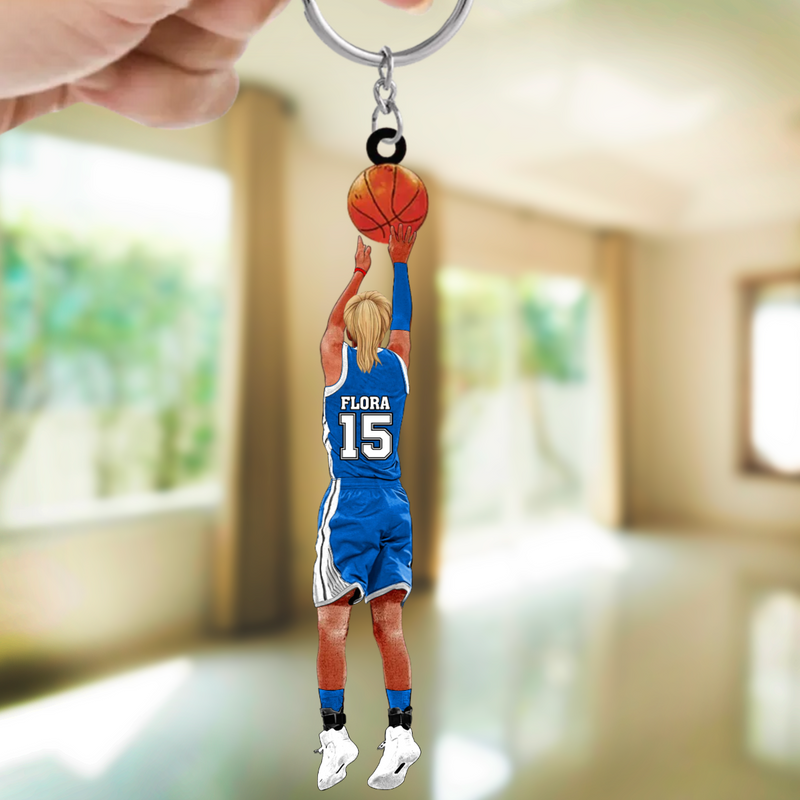 Basketball - Basketball Girl - Personalized Acrylic Keychain (LH)