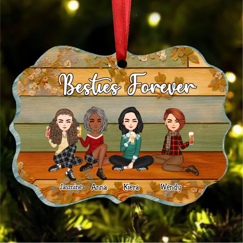 Besties - Besties Forever - Personalized Circle Ornament (LH)