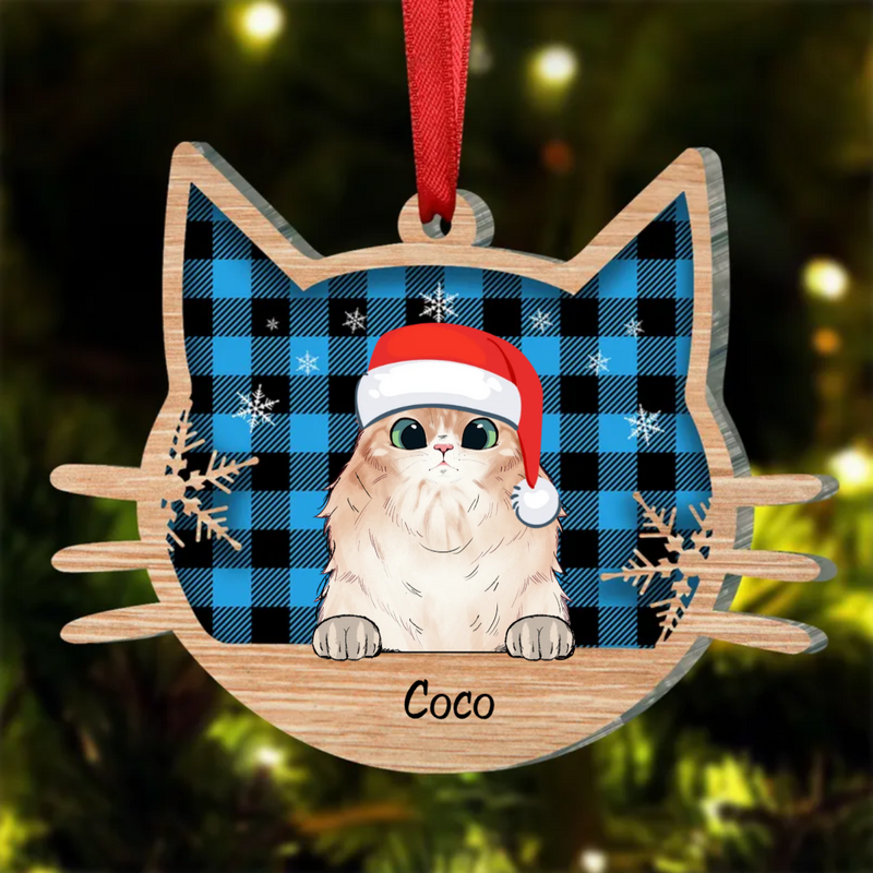 Cat Lovers - Happy Cat On Christmas Day - Personalized Ornament (LH)