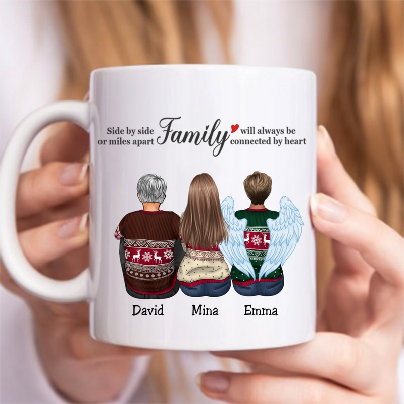 Family - Side By Side Or Miles Apart Family Will Always Be Connected By Heart - Personalized Mug (LH)
