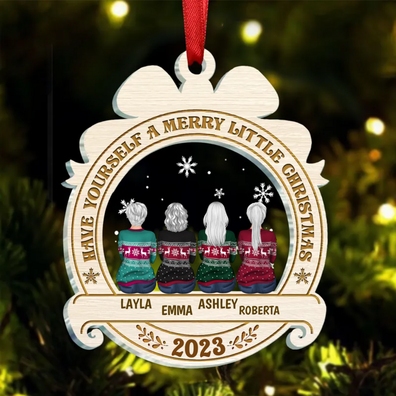 Besties - Have Yourself A Merry Little Christmas - Personalized Acrylic Ornament (AA)