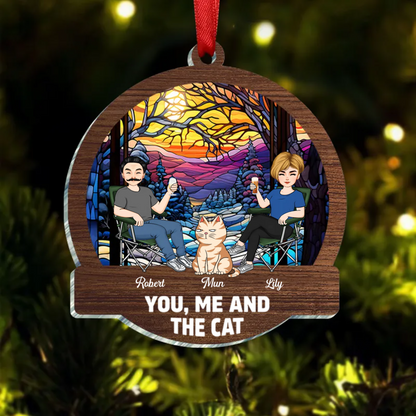 Camping You, Me And The Cats - Personalized Acrylic Ornament